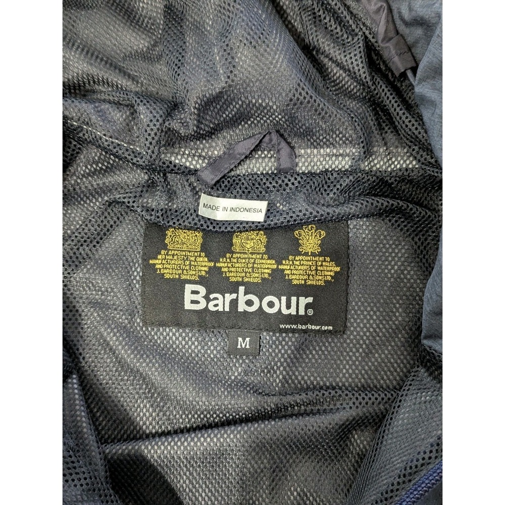 Barbour Rivington Mens Rain Jacket Blue Medium Hooded Waterproof Breathable - Picture 10 of 16